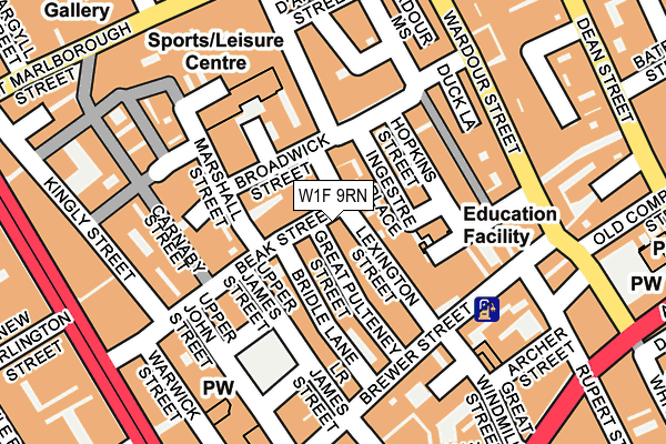 W1F 9RN map - OS OpenMap – Local (Ordnance Survey)