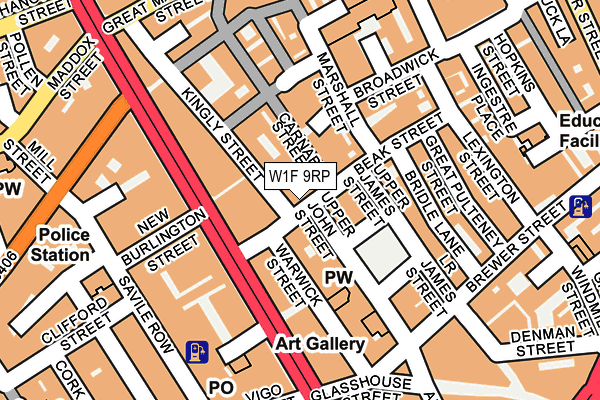 W1F 9RP map - OS OpenMap – Local (Ordnance Survey)