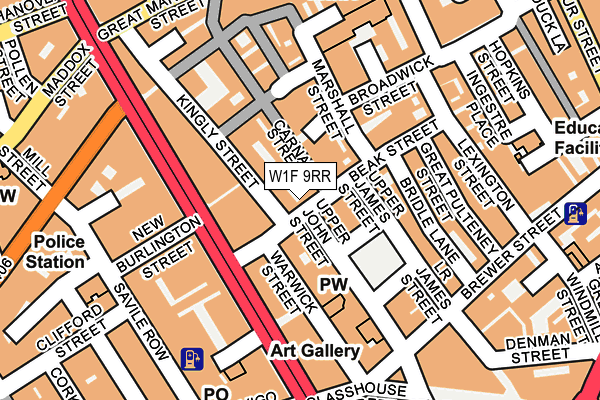 W1F 9RR map - OS OpenMap – Local (Ordnance Survey)