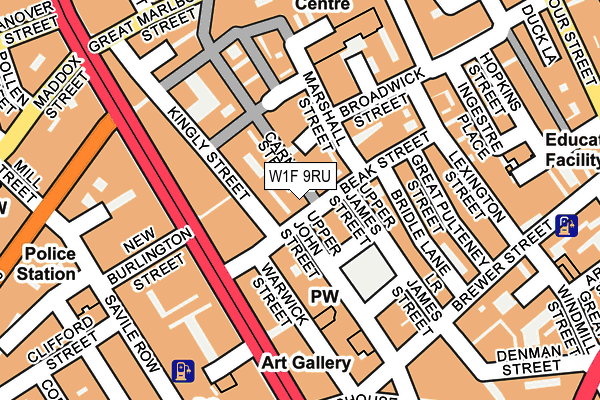 W1F 9RU map - OS OpenMap – Local (Ordnance Survey)