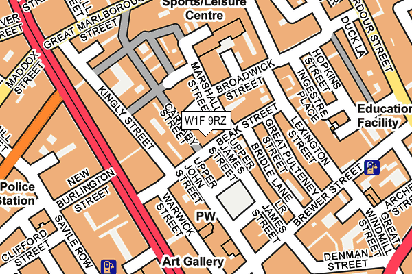 W1F 9RZ map - OS OpenMap – Local (Ordnance Survey)