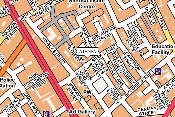 W1F 9SA map - OS OpenMap – Local (Ordnance Survey)