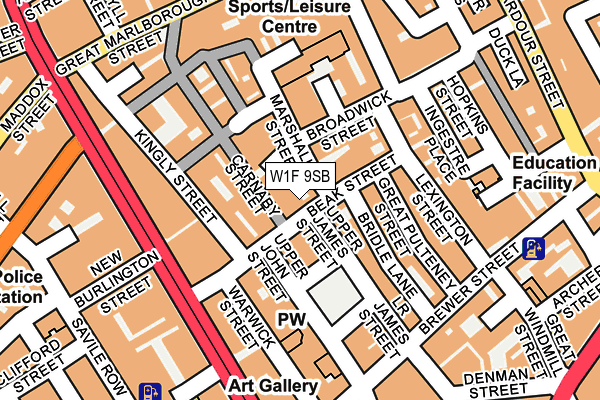 W1F 9SB map - OS OpenMap – Local (Ordnance Survey)