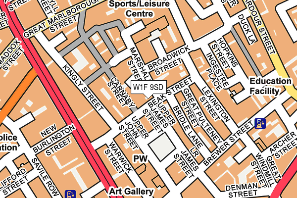 W1F 9SD map - OS OpenMap – Local (Ordnance Survey)