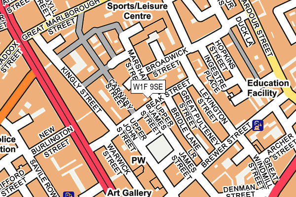 W1F 9SE map - OS OpenMap – Local (Ordnance Survey)