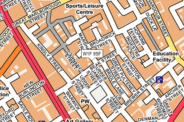 W1F 9SF map - OS OpenMap – Local (Ordnance Survey)