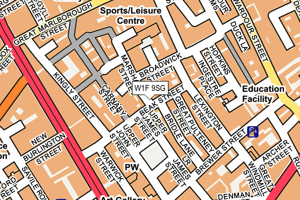 W1F 9SG map - OS OpenMap – Local (Ordnance Survey)