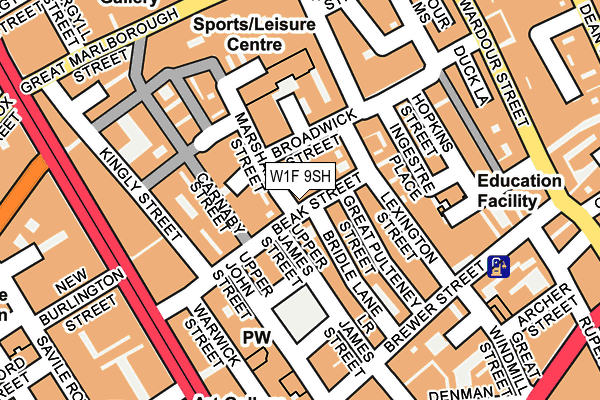 W1F 9SH map - OS OpenMap – Local (Ordnance Survey)