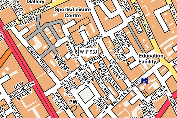 W1F 9SJ map - OS OpenMap – Local (Ordnance Survey)