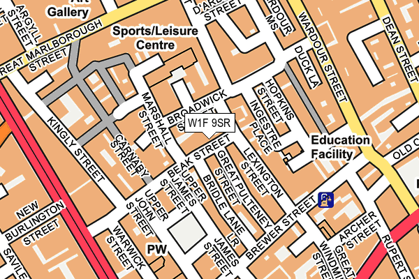 W1F 9SR map - OS OpenMap – Local (Ordnance Survey)