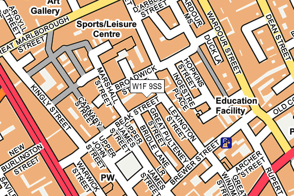 W1F 9SS map - OS OpenMap – Local (Ordnance Survey)