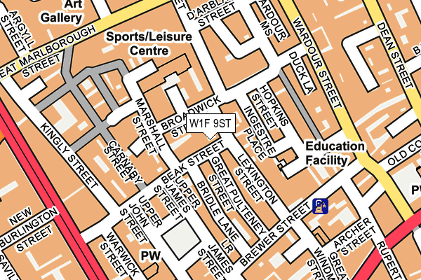 W1F 9ST map - OS OpenMap – Local (Ordnance Survey)