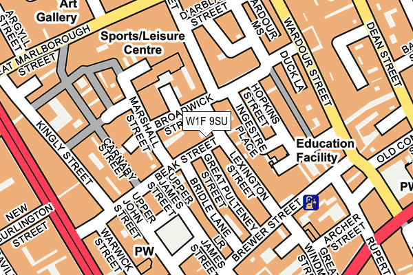 W1F 9SU map - OS OpenMap – Local (Ordnance Survey)