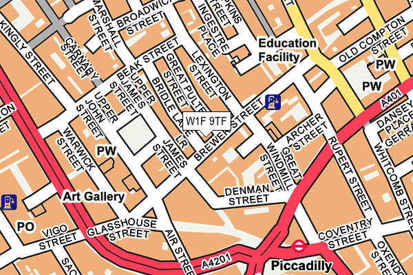 W1F 9TF map - OS OpenMap – Local (Ordnance Survey)