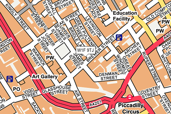 W1F 9TJ map - OS OpenMap – Local (Ordnance Survey)