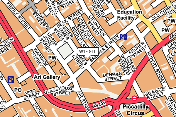 W1F 9TL map - OS OpenMap – Local (Ordnance Survey)