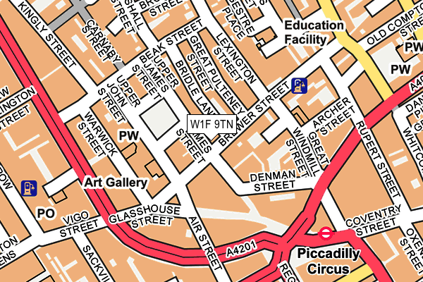 W1F 9TN map - OS OpenMap – Local (Ordnance Survey)