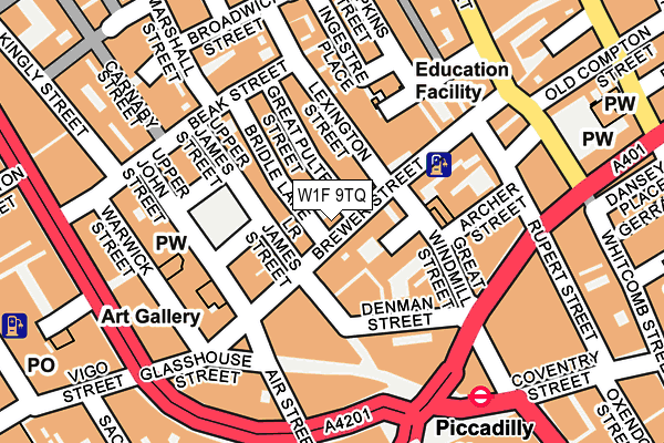 W1F 9TQ map - OS OpenMap – Local (Ordnance Survey)