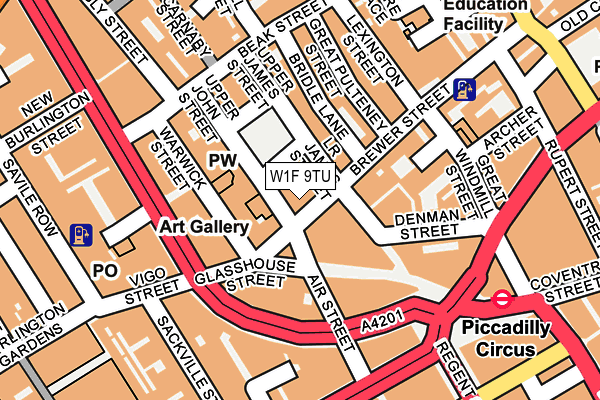 W1F 9TU map - OS OpenMap – Local (Ordnance Survey)