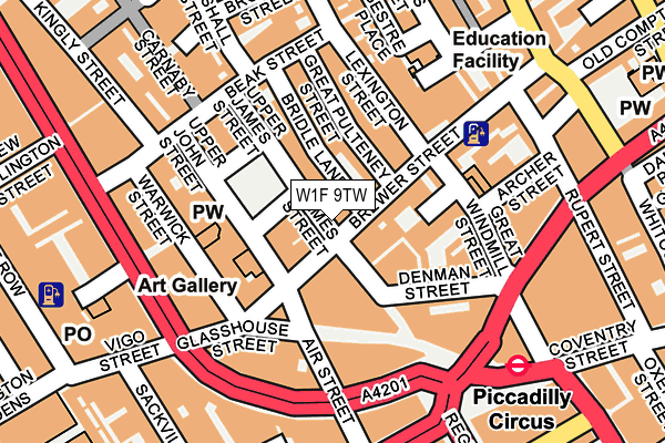 W1F 9TW map - OS OpenMap – Local (Ordnance Survey)