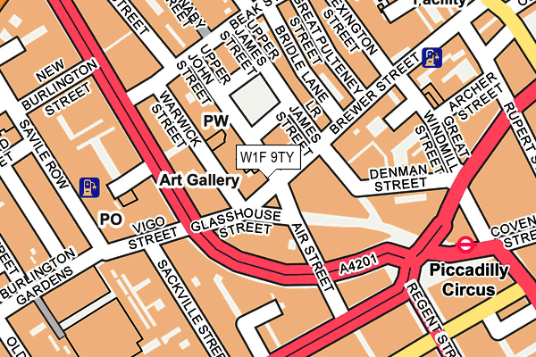 W1F 9TY map - OS OpenMap – Local (Ordnance Survey)