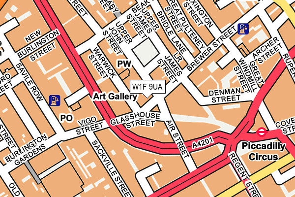 W1F 9UA map - OS OpenMap – Local (Ordnance Survey)