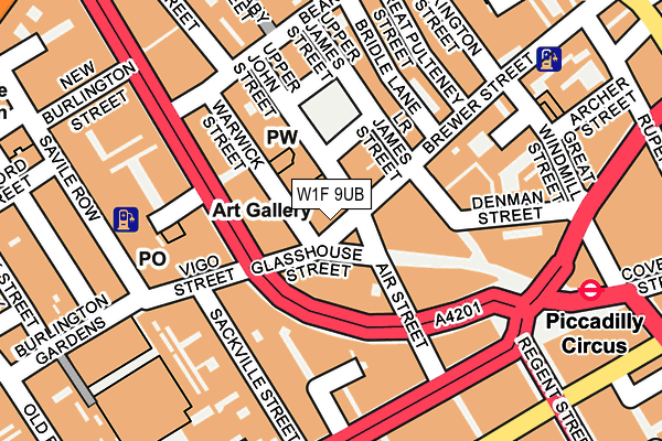 W1F 9UB map - OS OpenMap – Local (Ordnance Survey)