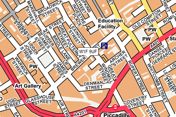 W1F 9UF map - OS OpenMap – Local (Ordnance Survey)