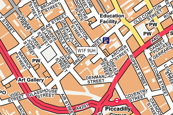 W1F 9UH map - OS OpenMap – Local (Ordnance Survey)