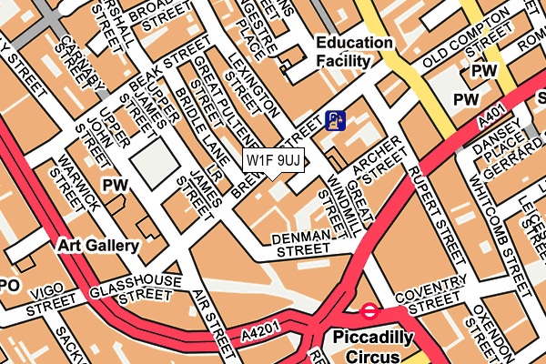 W1F 9UJ map - OS OpenMap – Local (Ordnance Survey)