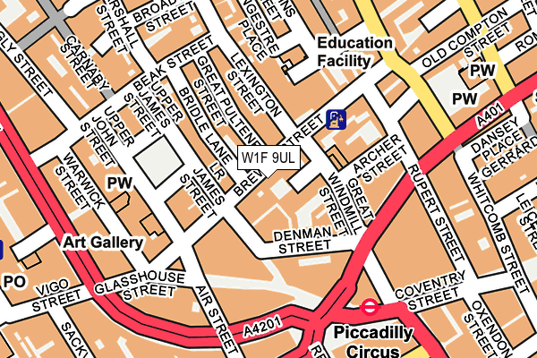 W1F 9UL map - OS OpenMap – Local (Ordnance Survey)