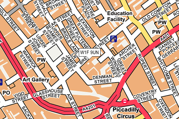 W1F 9UN map - OS OpenMap – Local (Ordnance Survey)