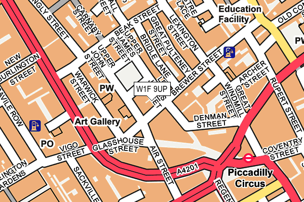 W1F 9UP map - OS OpenMap – Local (Ordnance Survey)