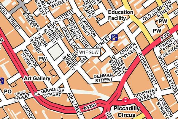 W1F 9UW map - OS OpenMap – Local (Ordnance Survey)