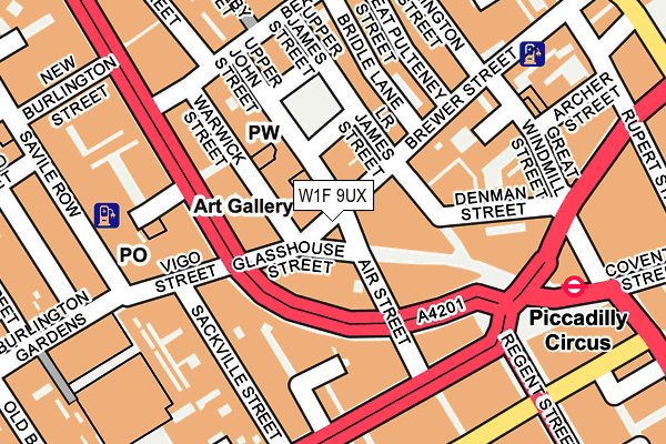 W1F 9UX map - OS OpenMap – Local (Ordnance Survey)