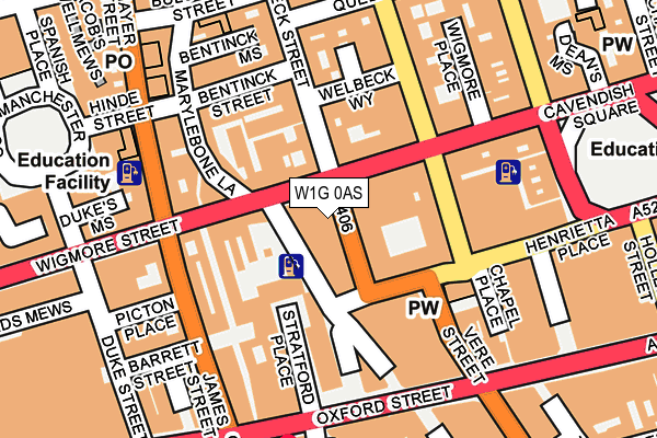 W1G 0AS map - OS OpenMap – Local (Ordnance Survey)