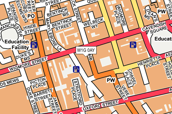 W1G 0AY map - OS OpenMap – Local (Ordnance Survey)