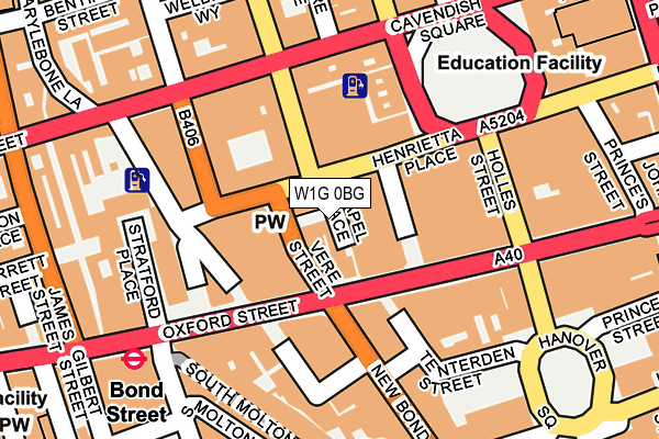 W1G 0BG map - OS OpenMap – Local (Ordnance Survey)