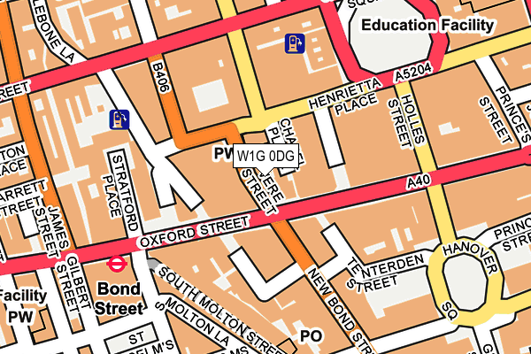 W1G 0DG map - OS OpenMap – Local (Ordnance Survey)