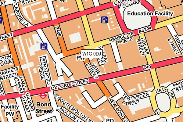 W1G 0DJ map - OS OpenMap – Local (Ordnance Survey)