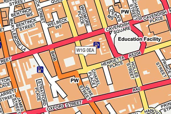 W1G 0EA map - OS OpenMap – Local (Ordnance Survey)