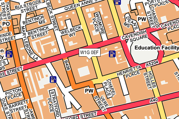 W1G 0EF map - OS OpenMap – Local (Ordnance Survey)