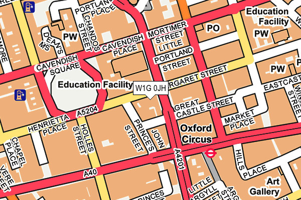 W1G 0JH map - OS OpenMap – Local (Ordnance Survey)
