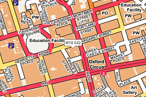 W1G 0JQ map - OS OpenMap – Local (Ordnance Survey)