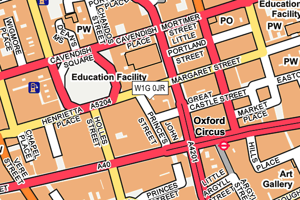 W1G 0JR map - OS OpenMap – Local (Ordnance Survey)