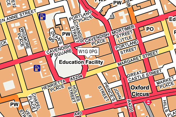 W1G 0PG map - OS OpenMap – Local (Ordnance Survey)