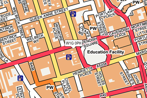 W1G 0PH map - OS OpenMap – Local (Ordnance Survey)
