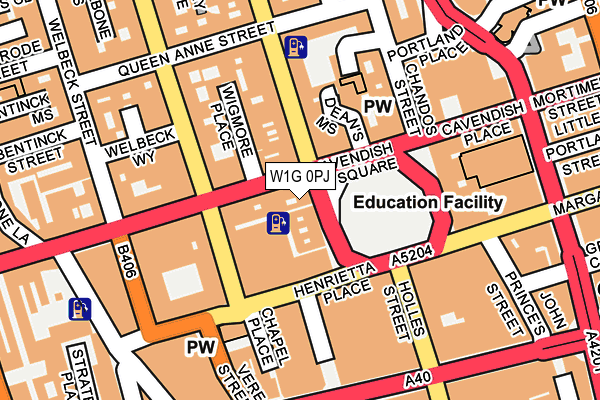 W1G 0PJ map - OS OpenMap – Local (Ordnance Survey)