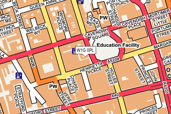 W1G 0PL map - OS OpenMap – Local (Ordnance Survey)