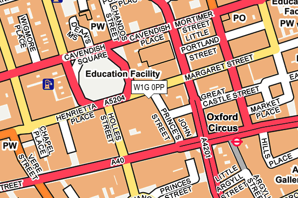 W1G 0PP map - OS OpenMap – Local (Ordnance Survey)
